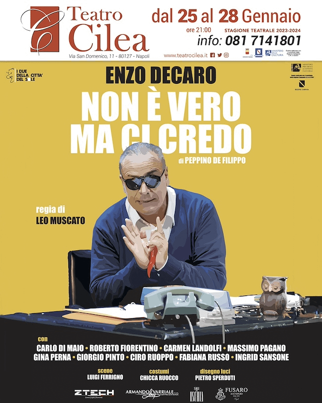 Al Teatro Cilea di Napoli in scena Enzo Decaro con la commedia “Non è vero ma ci credo” di Peppino De Filippo.